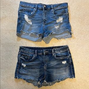Blank NYC Blue Distressed Jean Shorts